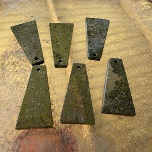 set of 6 Epidote and Feldspar pendants